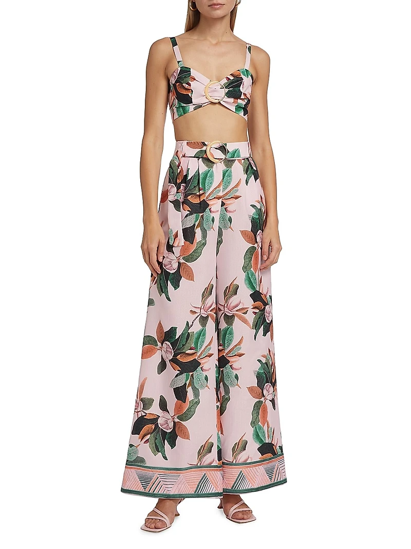 Magnolia Printed O-Ring Bralette Top