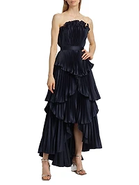 Janey Tiered Shell High-Low Gown