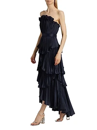 Janey Tiered Shell High-Low Gown