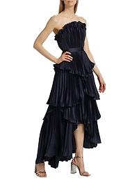 Janey Tiered Shell High-Low Gown