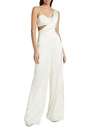 Blynn Satin Draped Bandeau Jumpsuit
