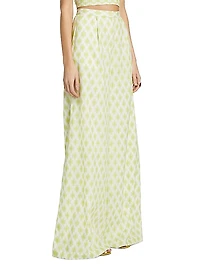 Meri Geometric Cotton Wide-Leg Pants