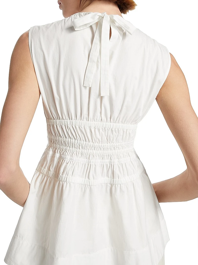 Kiki Ruched Cotton Poplin Top