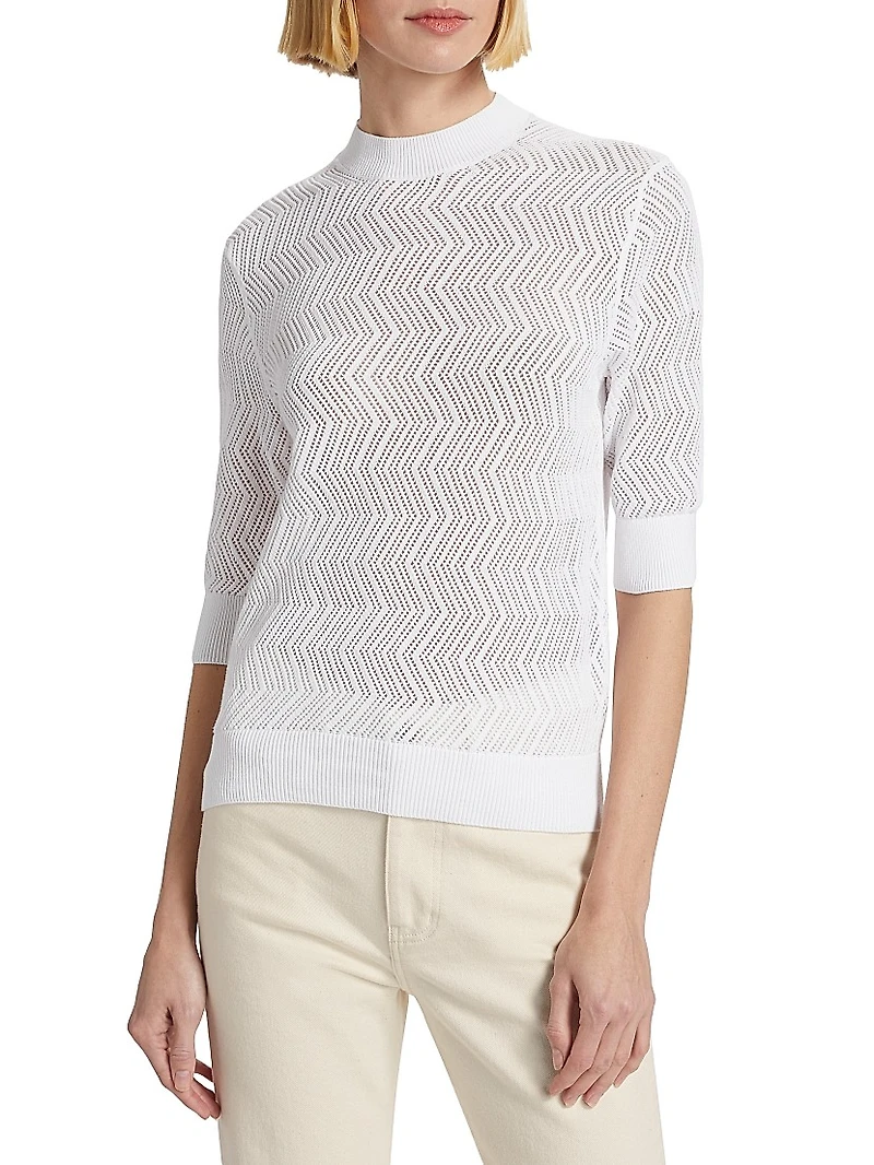 Nicola Pointelle Cotton Sweater