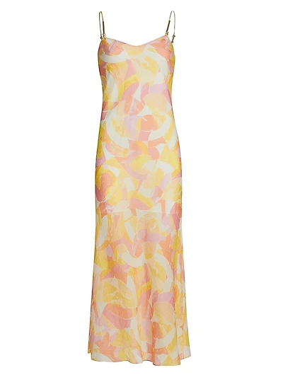 Marcella Abstract Voilé Midi-Dress