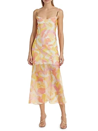 Marcella Abstract Voilé Midi-Dress