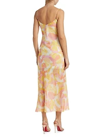 Marcella Abstract Voilé Midi-Dress