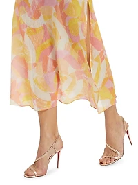 Marcella Abstract Voilé Midi-Dress