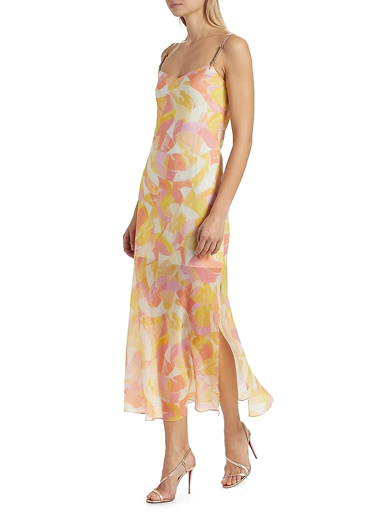 Marcella Abstract Voilé Midi-Dress