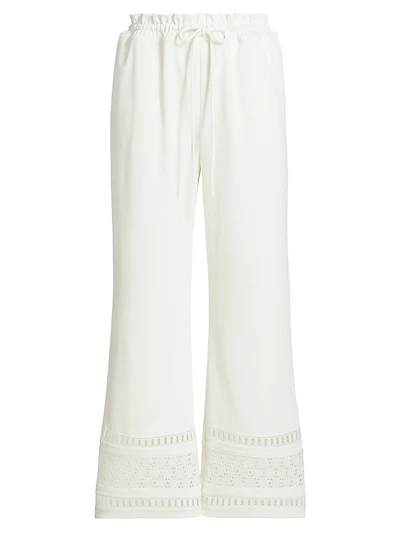 Rosa Lace-Trimmed Straight-Leg Pants
