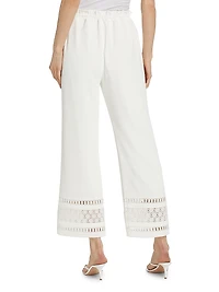 Rosa Lace-Trimmed Straight-Leg Pants