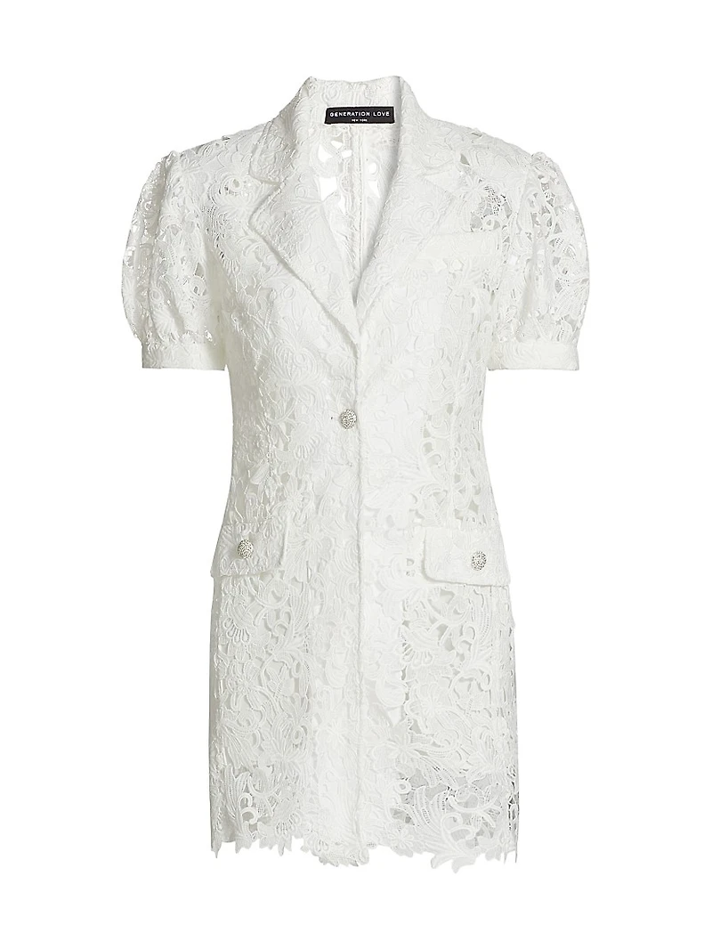 Neira Guipure Lace Blazer Minidress