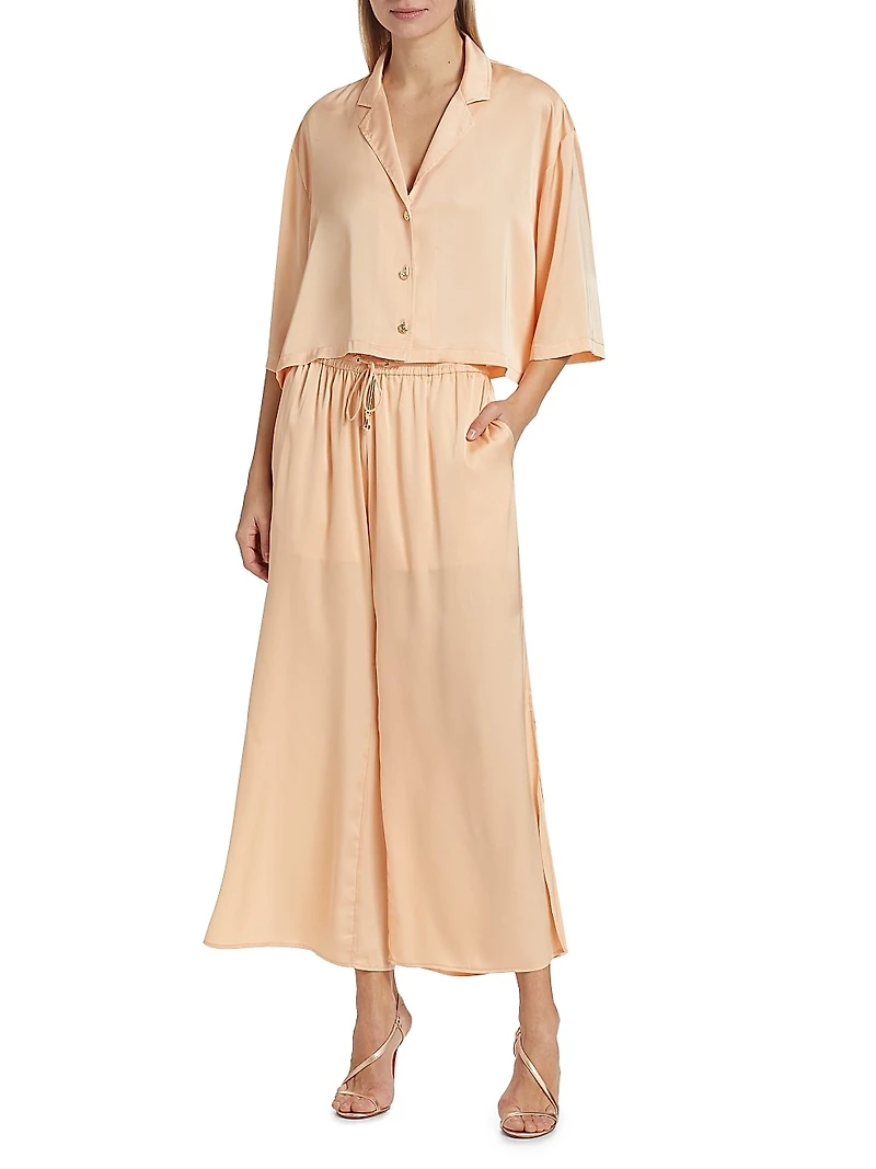 Kenzie Cropped Satin Shirt