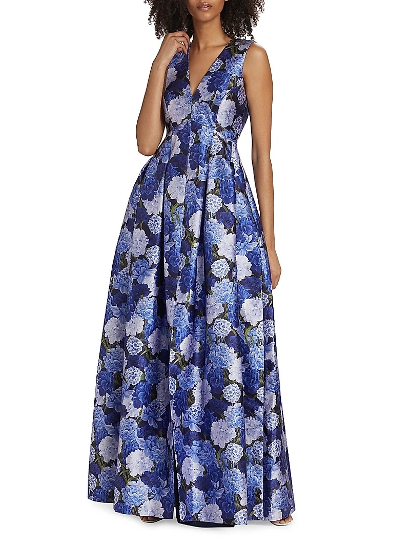 Brooke Floral Satin Gown