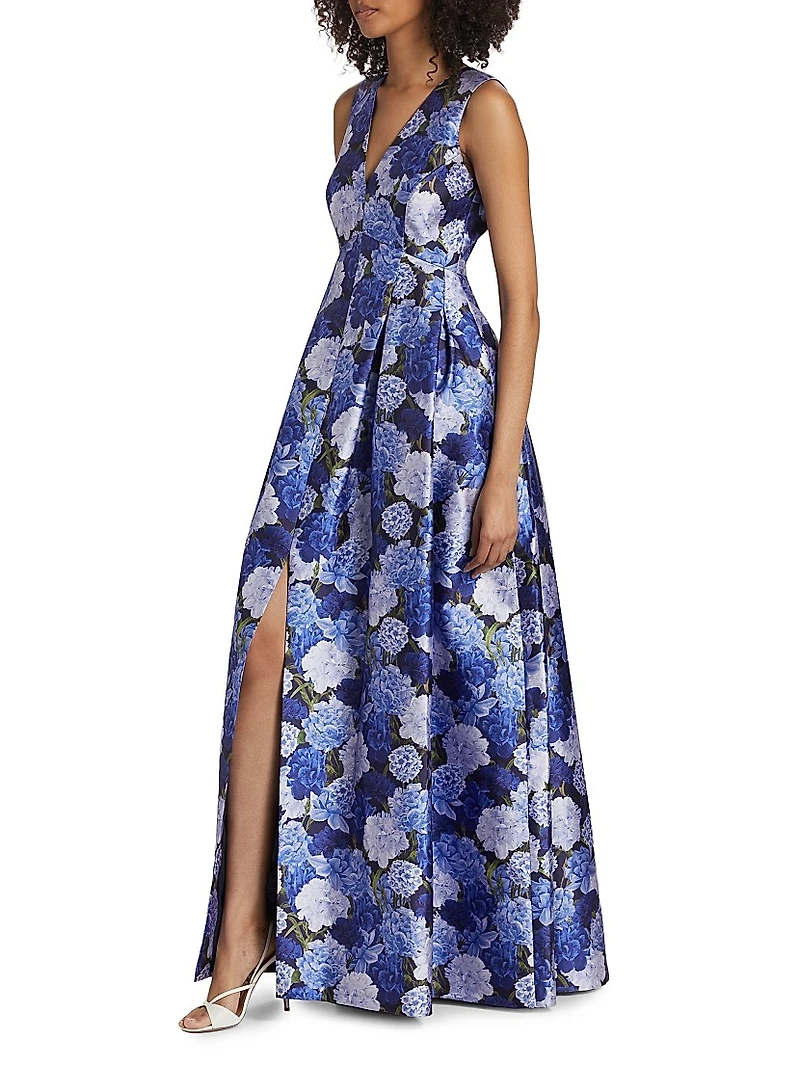 Brooke Floral Satin Gown