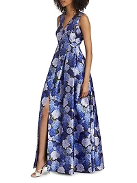 Brooke Floral Satin Gown