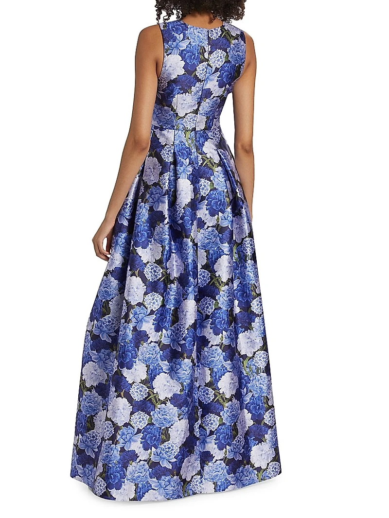 Brooke Floral Satin Gown