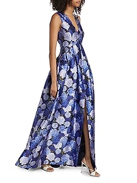 Brooke Floral Satin Gown