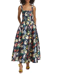 Mia Floral Tea-Length Gown