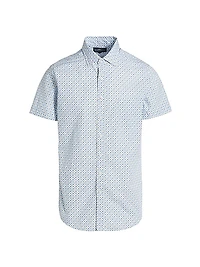 Glenariffe Geometric Cotton Short-Sleeve Shirt