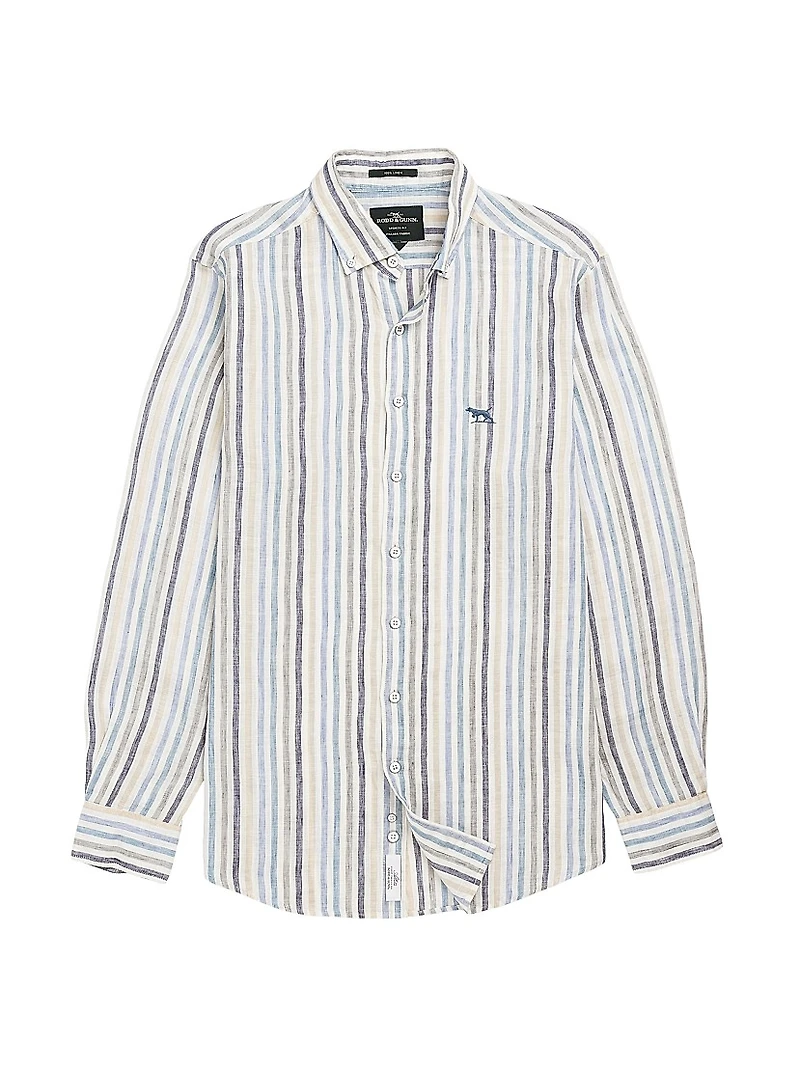 Gimmerburn Striped Linen Slim-Fit Shirt