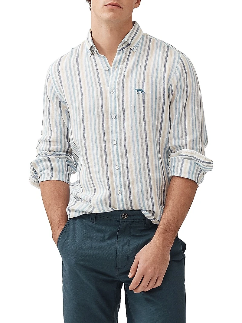 Gimmerburn Striped Linen Slim-Fit Shirt
