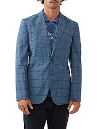 Lake Roxburgh Check Cotton-Blend Two-Button Suit Jacket