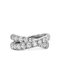 DY Crossover Band Ring Platinum