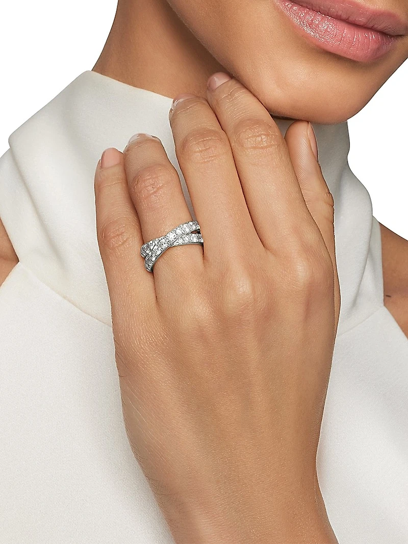 DY Crossover Band Ring Platinum