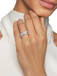 DY Crossover Band Ring Platinum