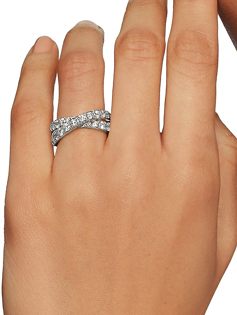 DY Crossover Band Ring Platinum