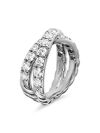 DY Crossover Band Ring Platinum