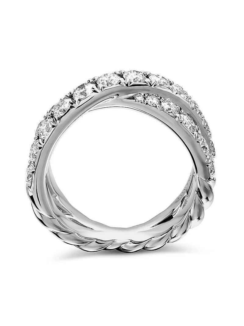 DY Crossover Band Ring Platinum