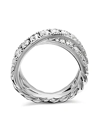 DY Crossover Band Ring Platinum