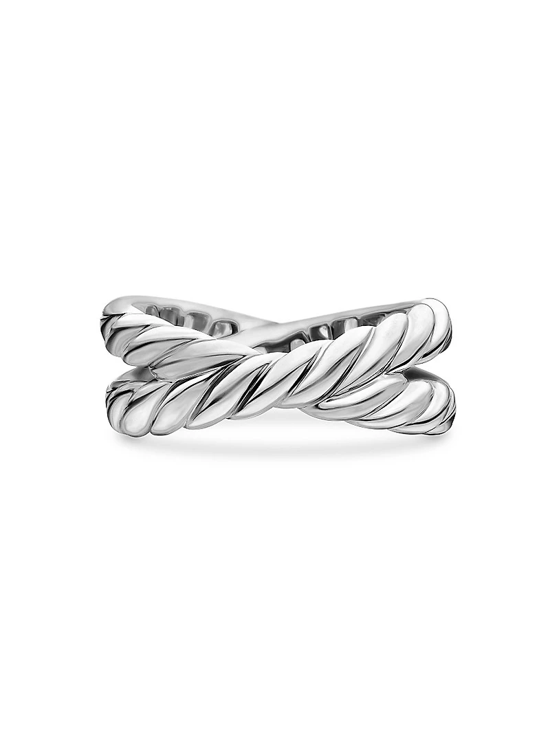 DY Crossover Band Ring Platinum