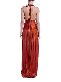 Gemma Metallic Silk Plunge Gown