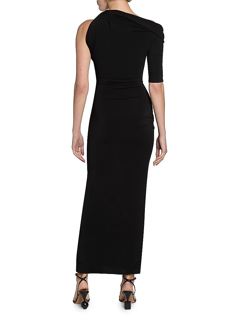 Drapeado Jersey Midi-Dress