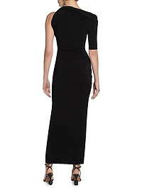 Drapeado Jersey Midi-Dress