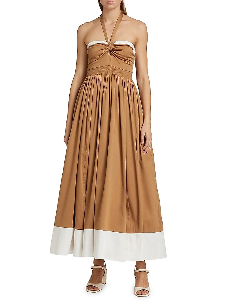 Beatrix Sweetheart Tie-Neck Maxi Dress