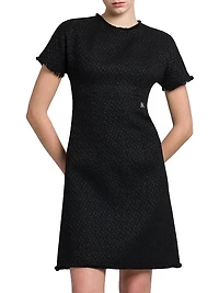 Wool-Tweed Short-Sleeve Dress