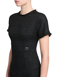 Wool-Tweed Short-Sleeve Dress