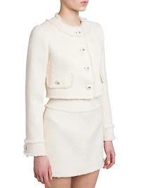 Wool-Blend Tweed Cropped Jacket