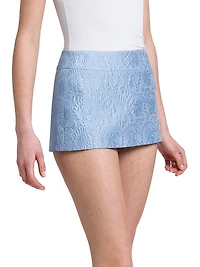 Floral Brocade Micro Miniskirt