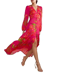 Floral Print Button-Up Maxi Dress