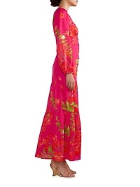 Floral Print Button-Up Maxi Dress