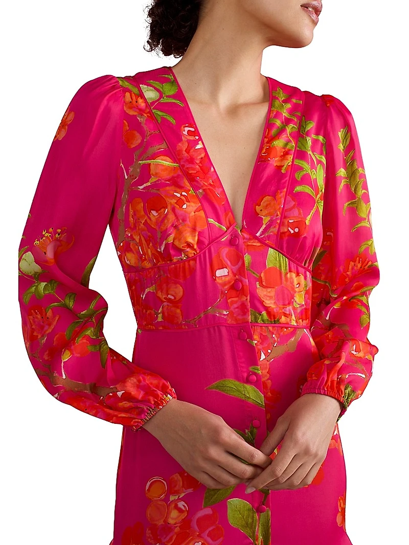 Floral Print Button-Up Maxi Dress