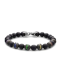 Spiritual Beads Rainbow Bracelet in Sterling Silver