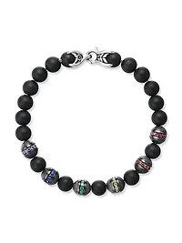 Spiritual Beads Rainbow Bracelet in Sterling Silver