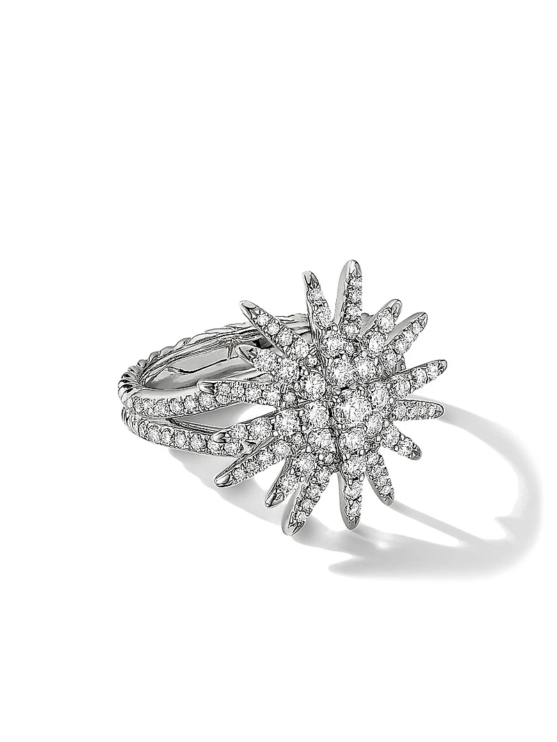 Starburst Ring in 18K White Gold