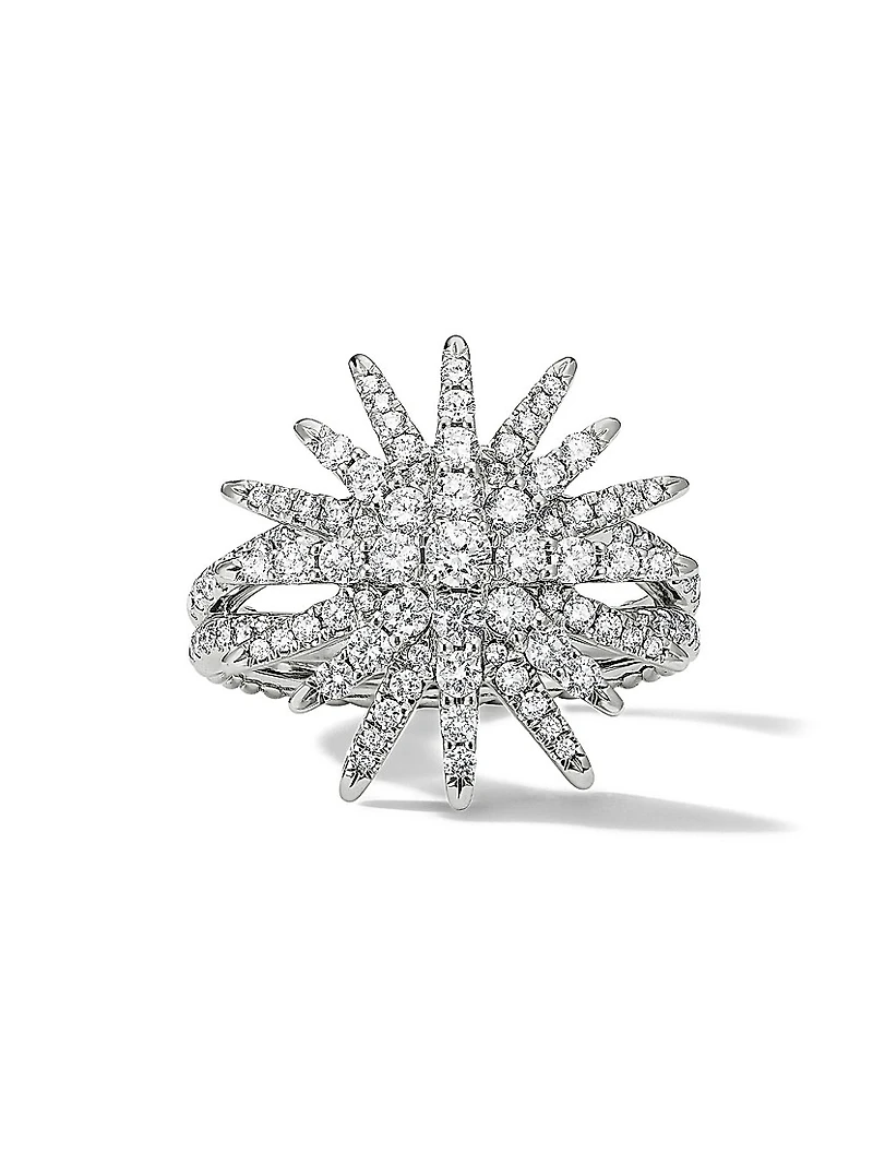 Starburst Ring in 18K White Gold